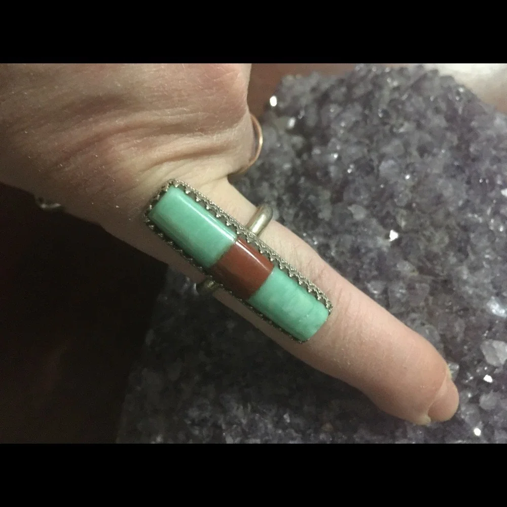 Vintage Sterling Silver‎ Turquoise Ring size 8